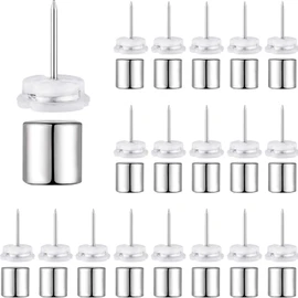 Outus 10 Sets Magnetic Push Pin Magnet Thumb Tack Poster Hanger Thumb Tacks for Wall School Supplies Classroom Decoration Bulletin Boards (Silver)