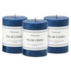 3x4 Inch Navy Blue Pillar Candles Set of 3, Unscented