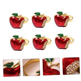 Mikinona 6pcs Christmas Tree Apple Shape Household Napkin Holder Buckle Unique Napkin Holder an Fruit Decorations Apple Napkin Rings Decorate Set up Napkin Holder Deer Head