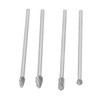 4Pcs Extended Carbide Rotating Burr Set 1/4in Shank Tungsten Steel