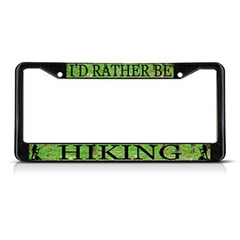 Fastasticdeals I'd Rather Be Hiking License Plate Frame Tag Holder Cover