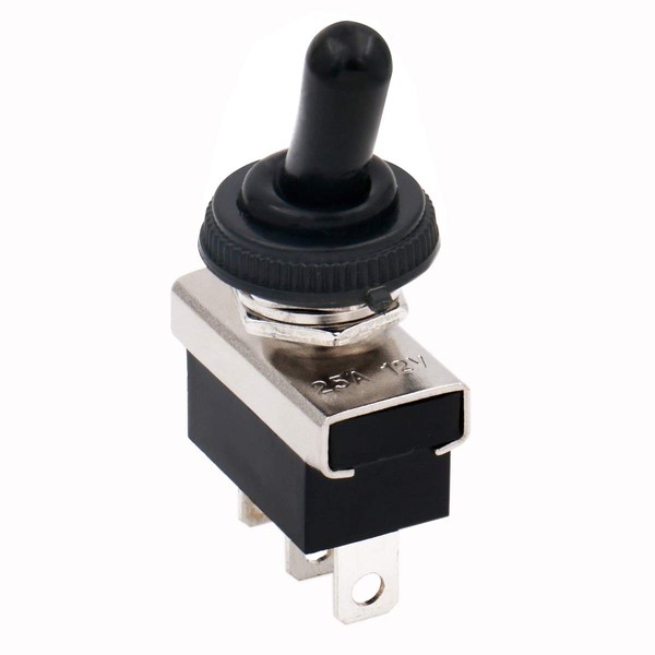 Baomain Car Toggle Switch SPDT ON-ON 3 Pin 2 Position 12V/25A with Waterproof Cover for Auto Car