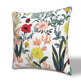 jajoaier Beautiful Colorful Floral Pillow Covers 18X18 inch Set of 2 Watercolor Blooming Floral Throw Pillow Covers Abstract Art Outdoors Decorative Cushion Case for Bed Couch Sofa Home