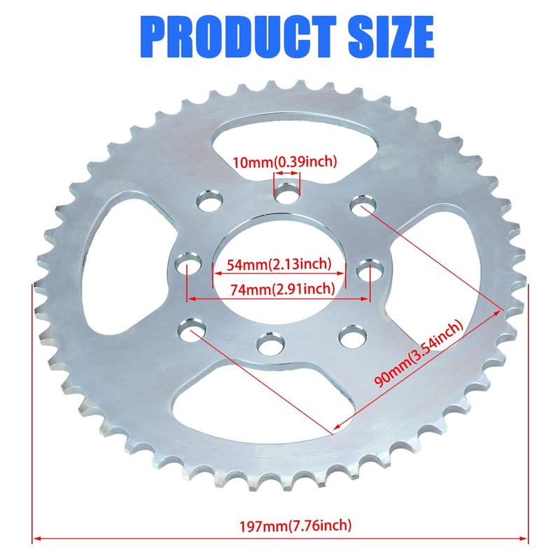 YOXUFA 40/41/420 Chain Sprocket 48 Tooth with 1" Bore 1/4