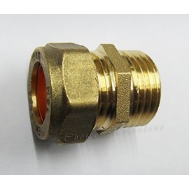 Brass Compression 15MM X Male Iron 1/2" Straight Coupling (Pack of 3)