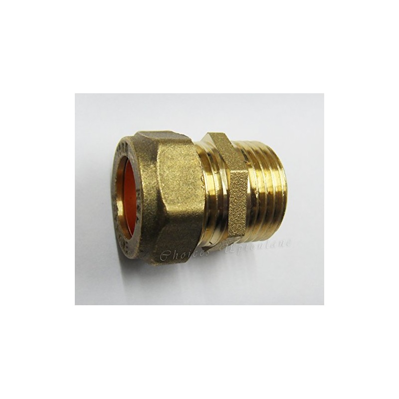 Brass Compression 15MM X Male Iron 1/2" Straight Coupling (Pack