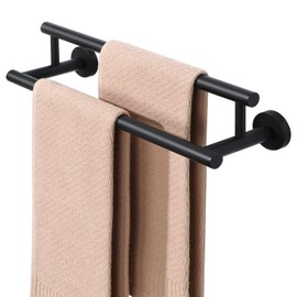 Alise Double Bath Towel Bars Towel Racks for Bathroom Lavatory,Wall Mount Towel Holder SUS304 Stainless Steel Towel Hanger Rail 16 Inch,GYT6902-400-B Matte Black