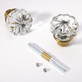 ToPToToo Glass Door Knobs Interior, Old Style Door Knob Replacement, Vintage Crystal Door Knobs, Antique Mortise Door Knobs, Antique Brass Finish