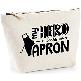 Hippowarehouse My Hero Wears an Apron printed make up cosmetic wash bag 18x19x9cm