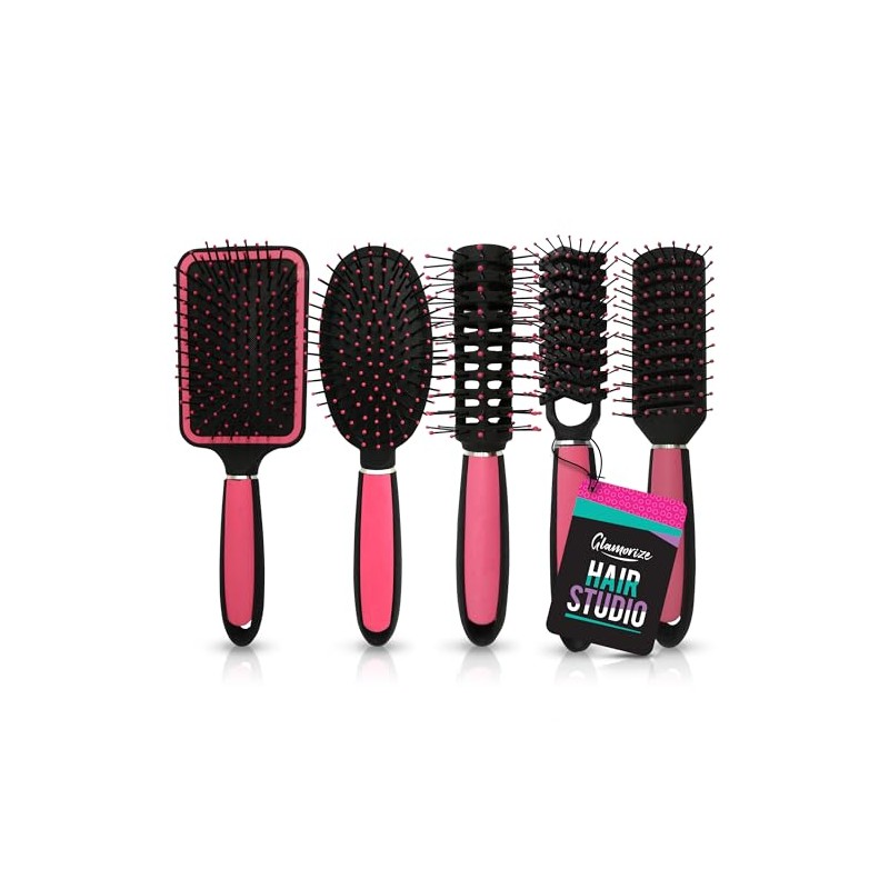 SOL 5pk Hair Brush Set for Women - Paddle, Round