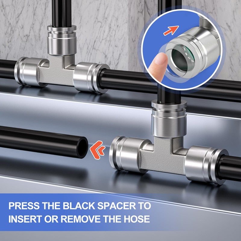 Bwintech 2 x 6 mm 3-way T-piece with plug-in connection,