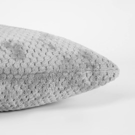 Brentfords Waffle Fleece Set of 4 x Cushion Covers 45 x 45 cm Plush Scatter Home Decor Pack, 18" x 18" - Charcoal Grey