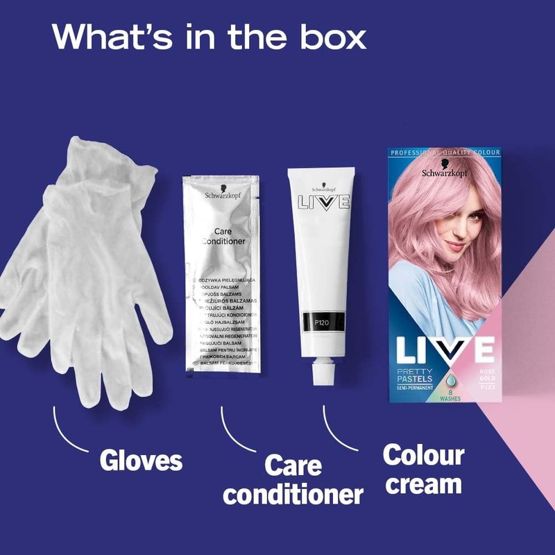 Schwarzkopf LIVE Pretty Pastels Semi-permanent Pink Hair Dye, Lasts Up