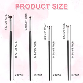 8Pcs Eye Makeup Brush Sets Ultra Thin Precision Eyeshadow Brushes, Fine Point Eyeliner Brush, Professional Eye Shadow Brushes for Eyeshadow Eyeliner Brushes Powder Gel Cream Liquid Concealer Brush