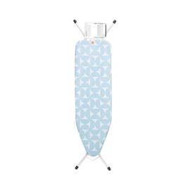 Brabantia Size B Ironing Board (49x15 in) 7 Height Options, Adjustable Steam Iron Rest Holder (Fresh Breeze) Non-Slip Feet, Anti-Collapse Child Locks