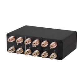 2(1)-in-1(2)-Out Speaker Amplifier Switcher Stereo Home Audio Selector Passive Switch Box Banana Connector Silver-Plated Audio Cable Banana Jack Switch Box Amplifier Selector (AS 0201)