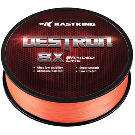 New KastKing Destron Braided Fishing Line, Highly Abrasion Resistant, Improved Knot Strength, Ultra-Thin Diameter Superline, Zero Stretch & Memory, CFT “Color Fast Technology”, 75% Thinner Than Mono