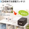 サンワダイレクト CD収納ボックス 30枚まで収納 ふた付き 組立て式 ブラック 200-FCD036BK