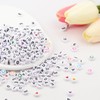 Xilitata 600Pcs Flat Round Vowel Letter Beads 7x4mm with A