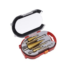 6-Piece HSS Step Drill Set, Titanium Coated Paring Drill Set for Metalworking, Woodworking, Drilling Holes (3 x Step Drills & 3 x Spiral DrillsBOGA