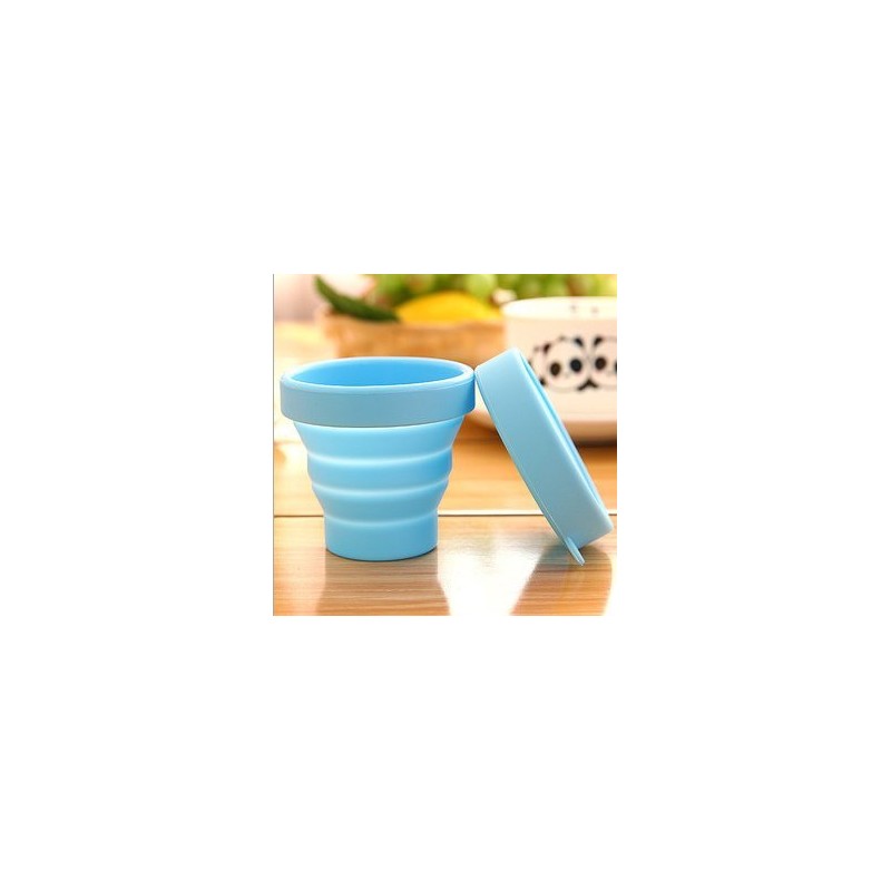 WOIWO 2PCS Candy-Colored Travel Silicone Folding Cup Outdoor Exercise Retractable