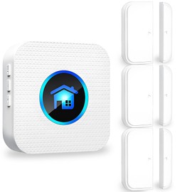 Door Chime, Wireless Door Sensor Chime When Door Opens, Door Entry Alarm Chime for Business/Home/Kids, 500 FT Range, 28 Chimes 5 Adjustable Volume Door Ringer Alert 3 Sensors + 1 Receivers