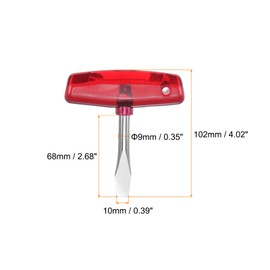 sourcing map T Handle Flat Head Screwdriver 10mm Easy to Use Ergonomic Handle Flat Head Slotted Screwdriver with ABS Handle for Film Sets, Red