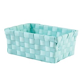 MSV Storage Basket, Storage Basket, Storage Box, Organiser, Bathroom Basket, 19 x 14 x 8 cm, Pastel Green