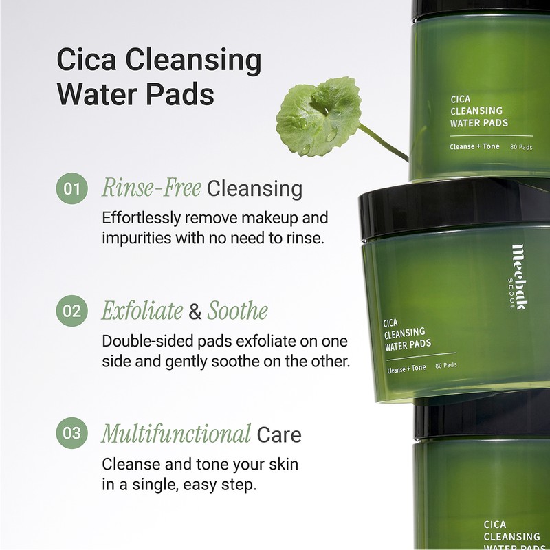Meebak Cica Cleansing Water Pads 80P - Meebak Cica Cleansing