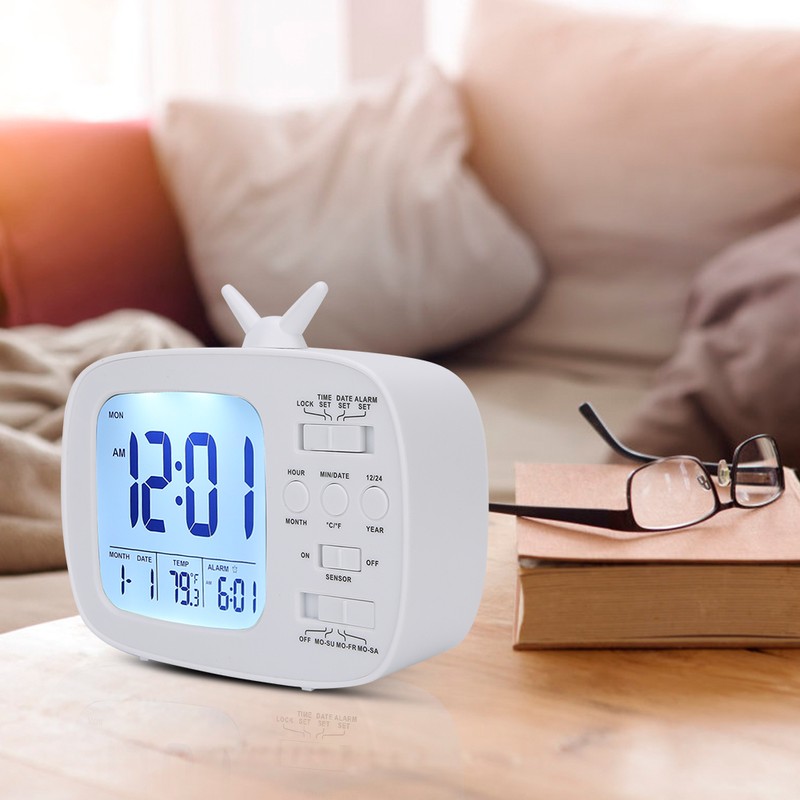 Smart Alarm Clock Multifunctional LED Digital Display 12/24 Hour Switch