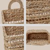 Rustic Handwoven Water Hyacinth Wall Basket with Robust Metal Frame,