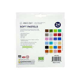 Angels Craft Soft Pastel Set - 24 Assorted Vibrant Colors Chalk for Drawing, Blending, Shading, and Fine Detailing - Non-Toxic, Smooth Texture, & Multi-Surface Compatible