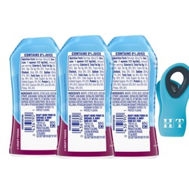 Crystal Light Sugar-Free Zero Calorie Liquid Water Enhancer - 3 Pack Blackberry Lemonade Water Flavor Drink Mix (1.62 fl oz Bottle) Bundle With 1 HappyTasty Blue Magnetic Bag Clip Food