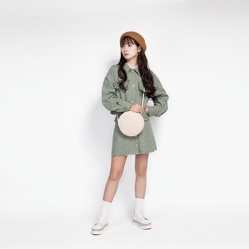 YONBEN - Bolso cruzado circular para mujer, de nailon con