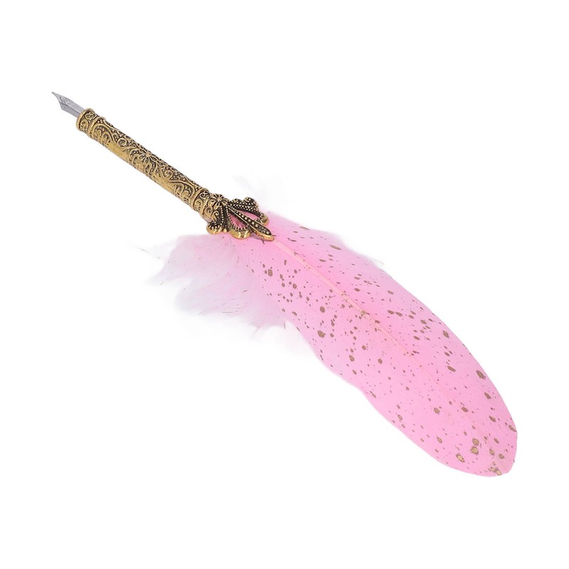 Quill Pen Set Retro Elegant Exquisite Pattern Smoothing Writing Feather