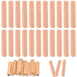 12mm x 60mm Wooden Dowel Pins Grooved Dowels Plugs Chamfered Fluted Pin Wood,Assorted Dowel for Craft Project, Furniture, Professional Carpenter,Each Size 20 Pcs Dowel Pins