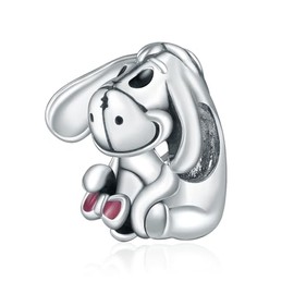 RMMY Charm Cute Mouses&Bear Pendant for Bracelet, Necklace, Mother's Day Gift for Women, 925 Sterling Silver Beads, Silver