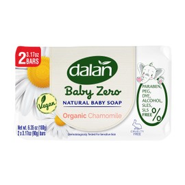 Dalan Baby Zero Natural Baby Soap Bar 3.17oz (6 Pack) - Paraben, PEG, DYE, Alcohol, SLES, SLS FREE (Chamomile, 6 Pack)