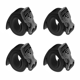 Alnicov Backpack Accessories, Strap, Luggage Strap, Blanket Strap, Sleeping Bag Strap, Adjustable, Durable, with Quick Release Buckle for Outdoor Camping or Daily Use (Black, Pack of 4)