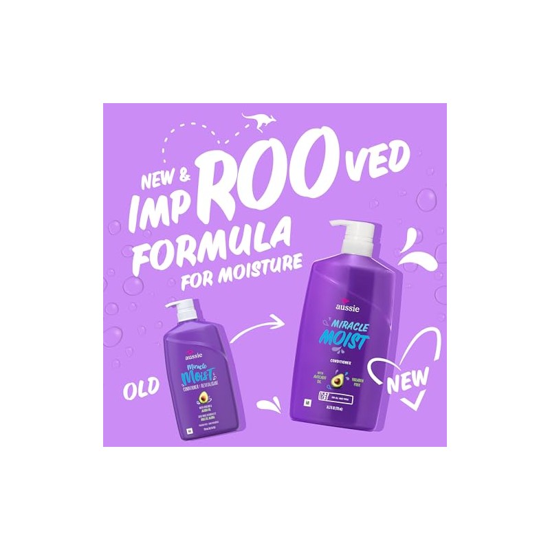 Aussie Miracle Moist with Avocado & Jojoba Oil, Paraben Free