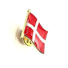 Danish Flag Metal Enamel Pin Badge, Metal