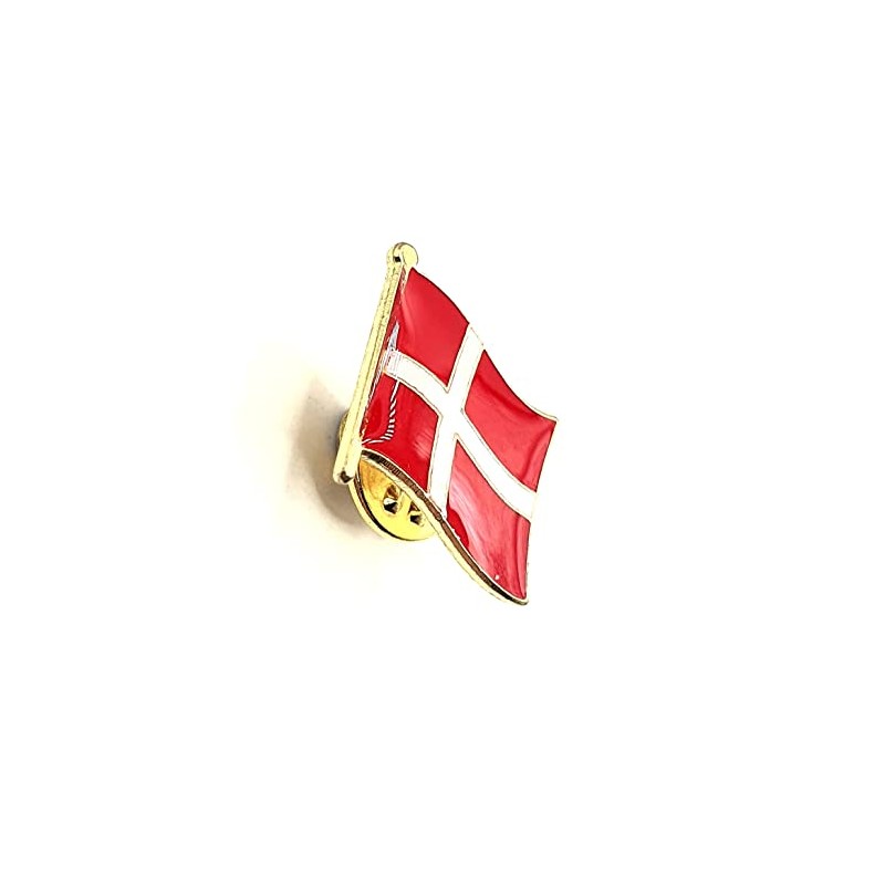 Danish Flag Metal Enamel Pin Badge, Metal