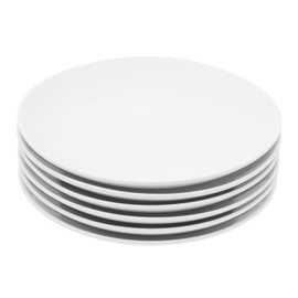 Miicol Durable Porcelain 6-Piece Dessert Plate Set, Elegant White Serving Plates (6-inch dessert plates)