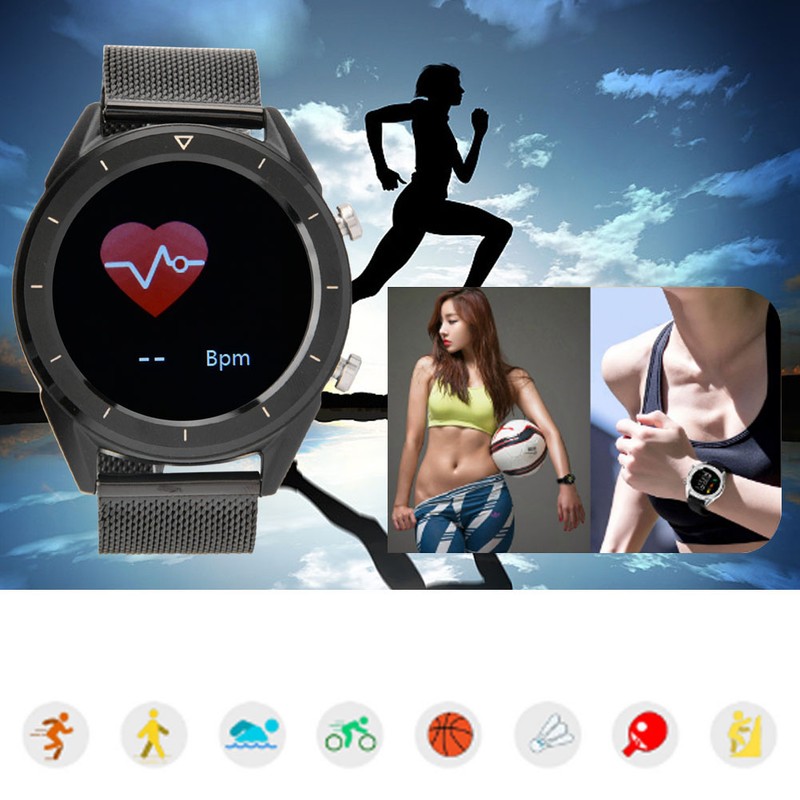 1.54-inch Full screen Waterproof Bluetooth Smart Sports Touch Smartwatch(Black Steel