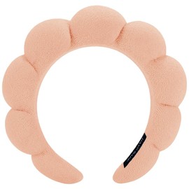 AOENJIE Spa Headbands for Washing Face or Makeup, Sponge Bubble Skincare Headbands, Puffy Terry Cloth Hairband for Women, Skin Care Makeup Headwear Hair Accessories for Girls(Khaki)