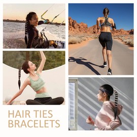Colorful Ponytail Holders Hair Ties for Sports,Elastic Braided Hair Ties No Damage, Pony Tail Wrap for Long Hair for Gym, Swimming，Diving