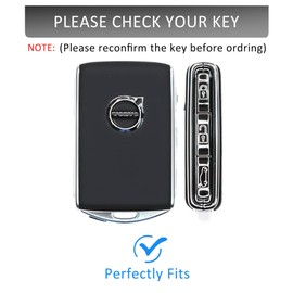 Qunzes Key Fob Cover with Heavy-duty Keychain for XC90 XC60 XC40 S60 S90 V60 V90 Polestar 1 2 (Black)