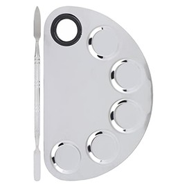 Placa de mezcla de maquillaje cosmético, espátula de nivelación para paleta de mezcla de maquillaje pulida con metal