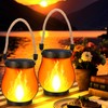 2 Pack Solar Flame Lantern Lights — Flickering Flame Hanging