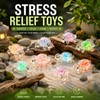 ElvenJoy 20Pcs Mini Turtles with Glitter and Glow Effect, Transparent